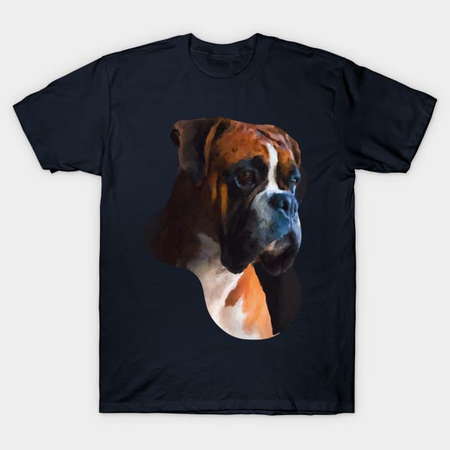 Boxer dog portrait painting T-Shirt by Arteria6e9Vena